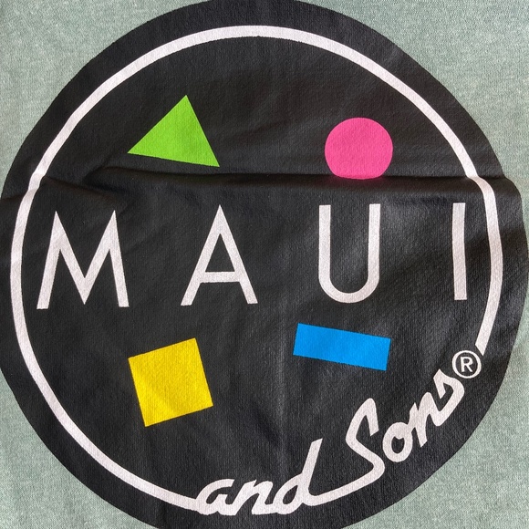 NEW! MAUI & SONS Large L Lrg Cookie Logo Mens Hoodie Sage Green - Picture 6 of 9